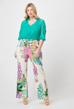 ONCE WAS BAHIA STRETCH LINEN RAYON PANT IN WISTERIA ALBA