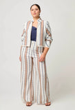 ONCE WAS DELRAY REVERSIBLE LINEN JACKET IN INK FLÈ / CAYMAN STRIPE