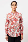 ONCE WAS OCEANE COTTON/SILK SHIRT IN ST TROPEZ BOTANICA
