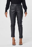 ONCE WAS LIBRERIA RELAXED LEATHER ELASTIC WAIST PANT IN BLACK