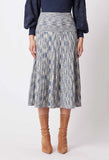 ONCE WAS HARMONY VISCOSE KNIT SKIRT IN NAVY PAMPAS