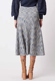ONCE WAS HARMONY VISCOSE KNIT SKIRT IN NAVY PAMPAS