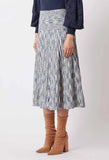 ONCE WAS HARMONY VISCOSE KNIT SKIRT IN NAVY PAMPAS