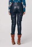 ONCE WAS OAKLEY RELAXED WASHED LEATHER PANT IN WASHED TEAL