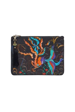 CAMILLA WISE WINGS SMALL CANVAS CLUTCH