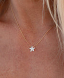 LUNA GIRL WHITE OPAL STAR 18K PLATED GOLD