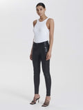 ENA PELLY STRETCH LEATHER PANTS IN BLACK WITH GUNMETAL