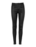 ENA PELLY STRETCH LEATHER PANTS IN BLACK WITH GUNMETAL