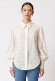 ONCE WAS TALLITHA BRODERIE SHIRT IN ALABASTER