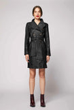 ONCE WAS LIBRERIA WASHED LEATHER COAT IN BLACK