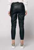 ONCE WAS CASTELLO RELAXED STRETCH LEATHER PANT IN BLACK