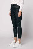 ONCE WAS CASTELLO RELAXED STRETCH LEATHER PANT IN BLACK