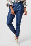 ONCE WAS MONTAIGNE RELAXED LEATHER PANT IN WASHED INDIGO
