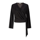 CAZINC THE LABEL LOLA CROSS OVER TOP IN BLACK