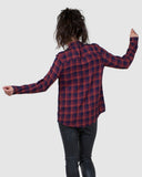 SUPERDRY LIGHT WEIGHT PLAID SHIRT IN NAVY RUST CHECK